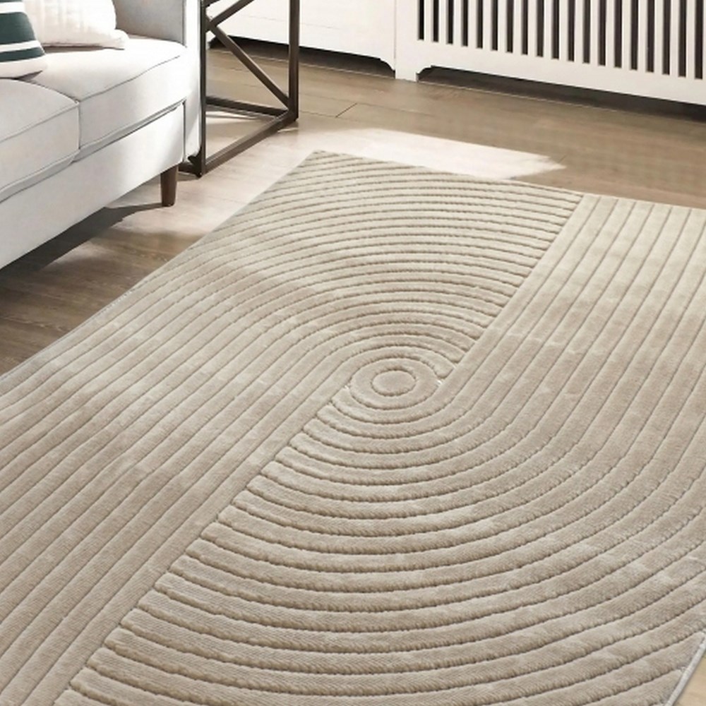 Malmo Knot Textured Carved Indoor Outdoor Rugs in Natural